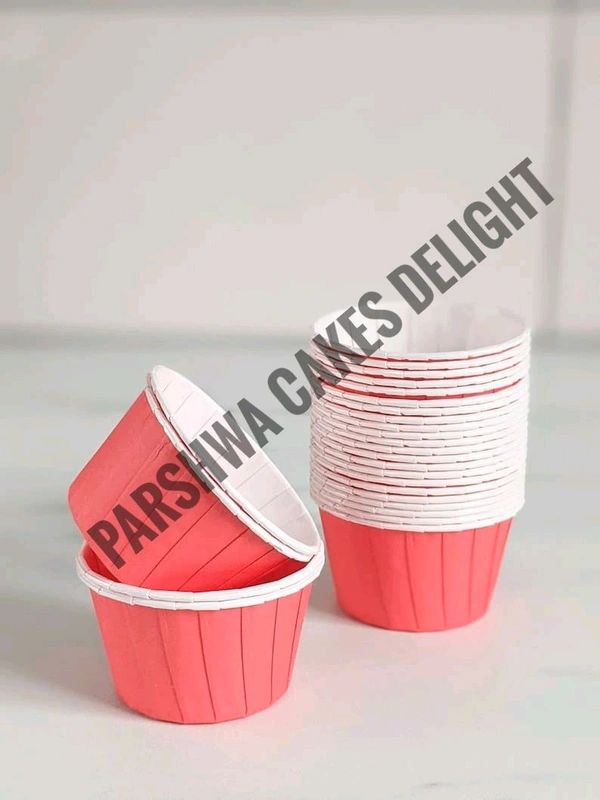 Cupcake Cups Inner White Foil - Red, 100 Pcs Pack