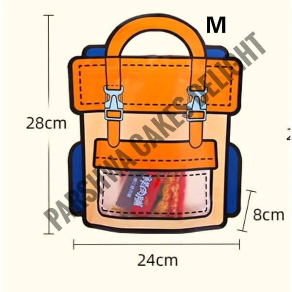  Bag Pack Zip Lock Pouch With Window - Orange, 10 Pcs Pack, Big Size 24*28*8 Cm