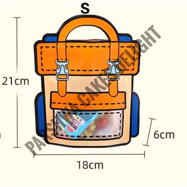  Bag Pack Zip Lock Pouch With Window - Orange, 10 Pcs Pack, Small Size 18*21*6 Cm