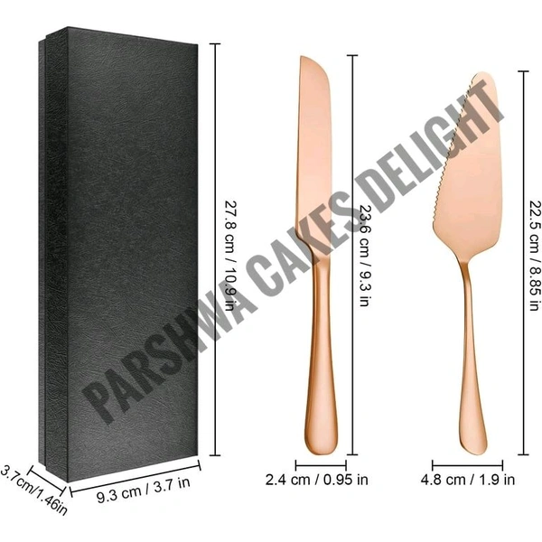 Rose Gold  Wedding Knife and Pastry Lifter Set of 2 - Set Of 2 Pcs