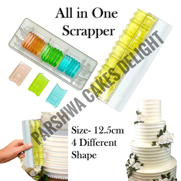 Cake Icing Comb All In One Scrapper 4 Different Styles 28pcs