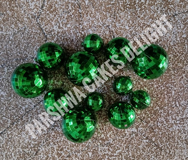 Imported Disco Balls - Green, 12 Pcs Pack