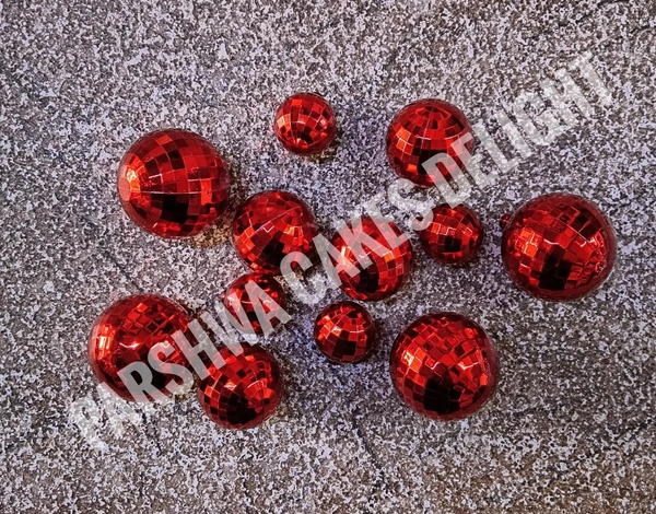 Imported Disco Balls - Red, 12 Pcs Pack