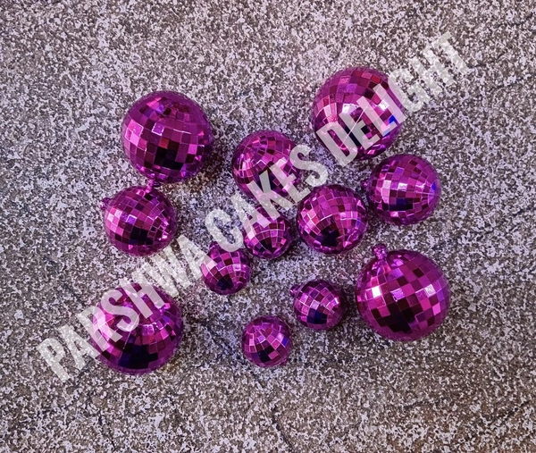 Imported Disco Balls - Pink, 12 Pcs Pack