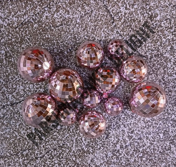 Imported Disco Balls - Rose Gold, 12 Pcs Pack