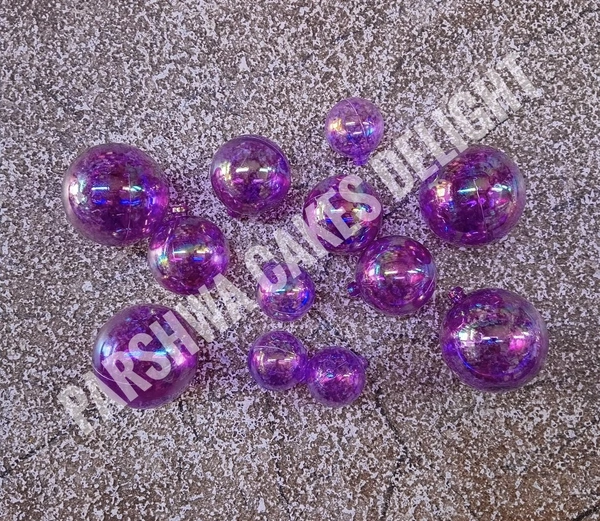 Transparent Crystal Ball - Purple, 12 Pcs Pack