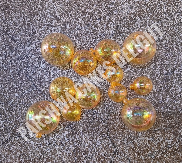 Transparent Crystal Ball - Yellow, 12 Pcs Pack