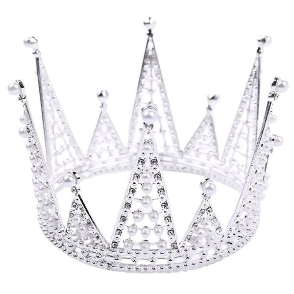 Vintage Cake Crown  - 1 Pc, Silver