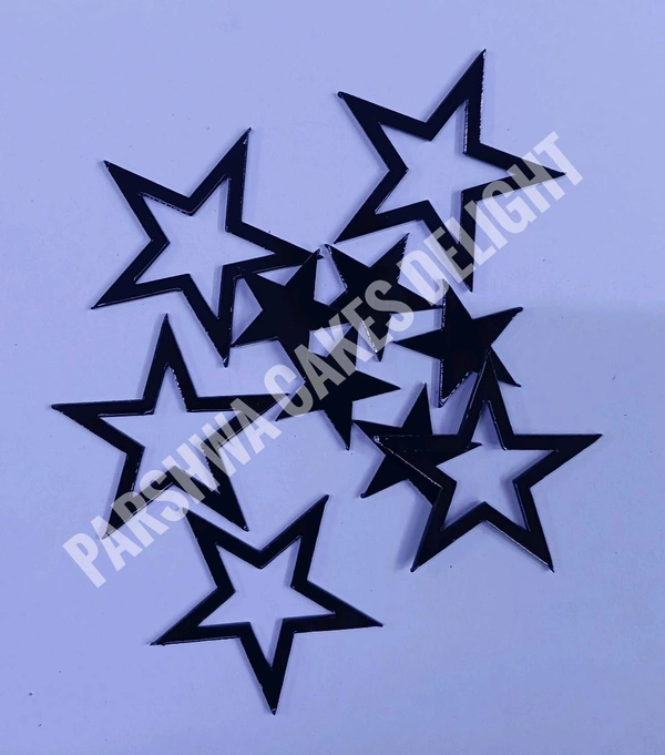 ACRYLIC STARS - Black, 5 Sets