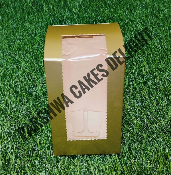 Standup Cookie Box - Gold, 6 Cookie Box 3*3*5 Inches, 10 Pcs Pack
