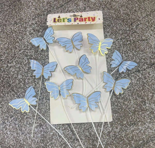 New String Butterflies - Blue, 10 Pcs