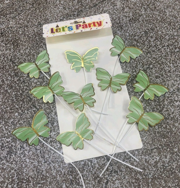 New String Butterflies - 10 Pcs, Green
