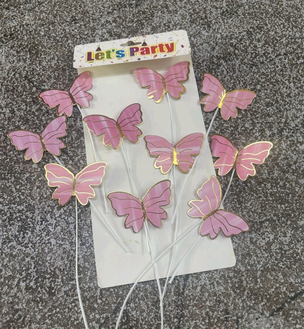New String Butterflies - 10 Pcs, Pink