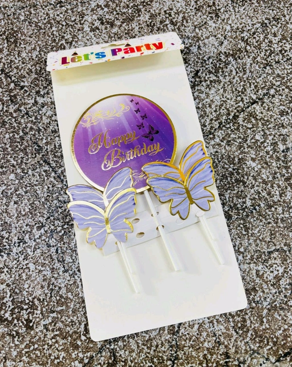Circle Topper With Butterfly  - Purple