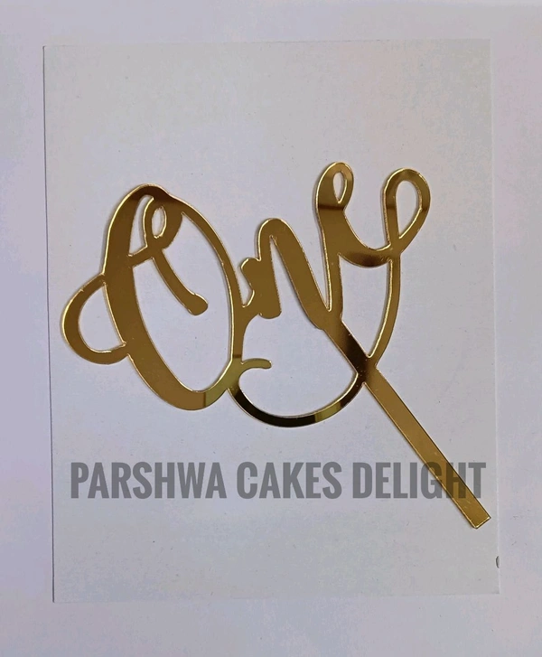 ACRYLIC TOPPER N - 202 One, Gold, 5 Inches