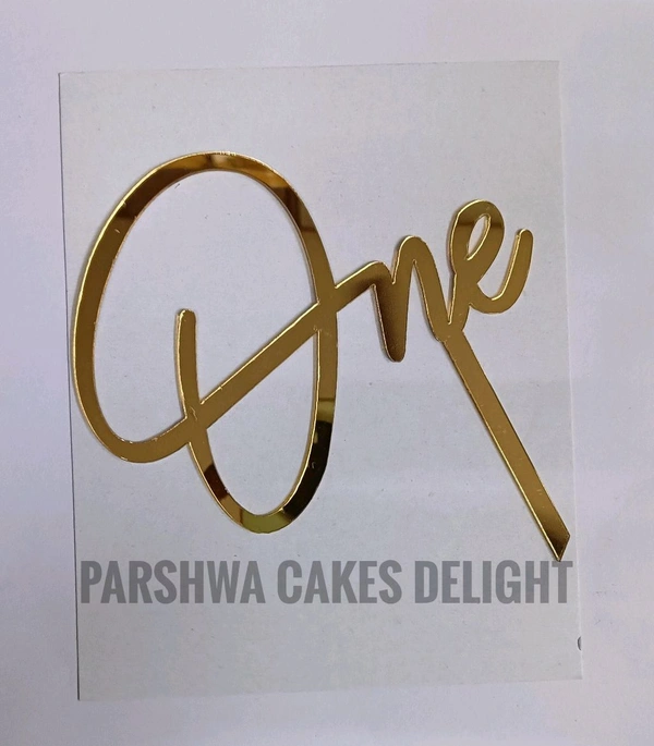 ACRYLIC TOPPER N - 203 One, Gold, 5 Inches