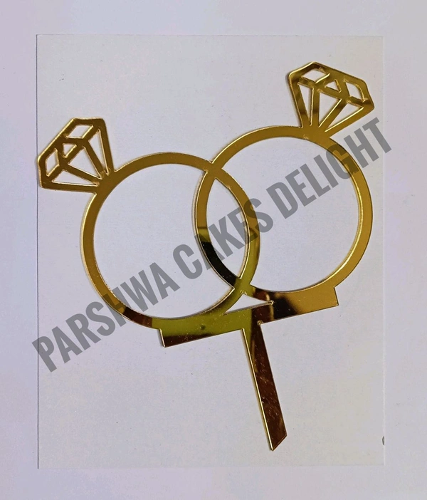 ACRYLIC TOPPER N - 207 Double Ring, Gold, 5 Inches