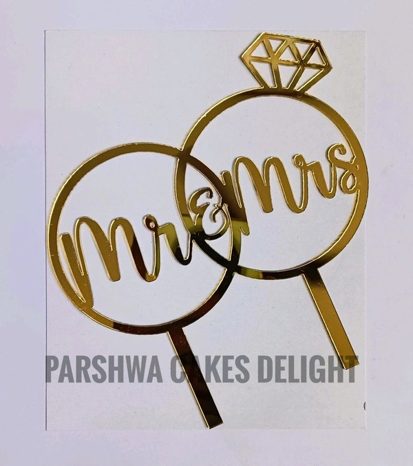 ACRYLIC TOPPER N - 208, Gold, 5 Inches
