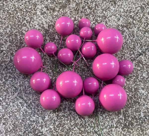 Imported Faux Balls - 2Cm - 2.5Cm - 3Cm - 4Cm, Nude Dark Pink