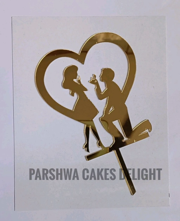 ACRYLIC TOPPER N - Gold, 217 Couple, 5 Inches