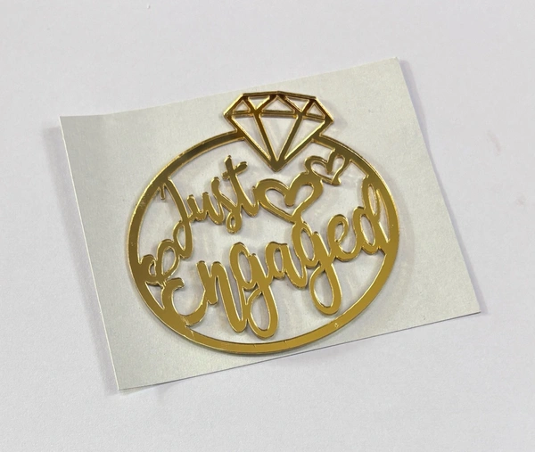 Acrylic Cut Out - Delight 41, Gold, 4 Inches