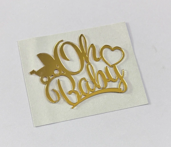 Acrylic Cut Out - Delight 45, Gold, 4 Inches