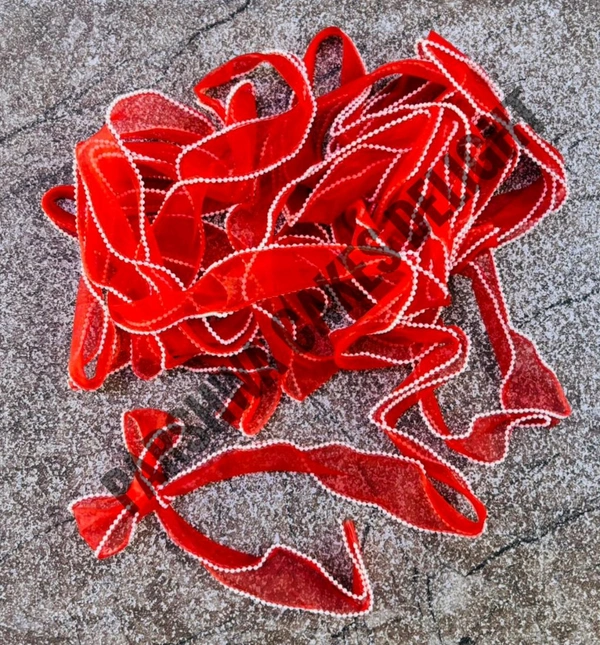 Pearl Organza Ribbon  - Red, Delight 2, 3 Mtr