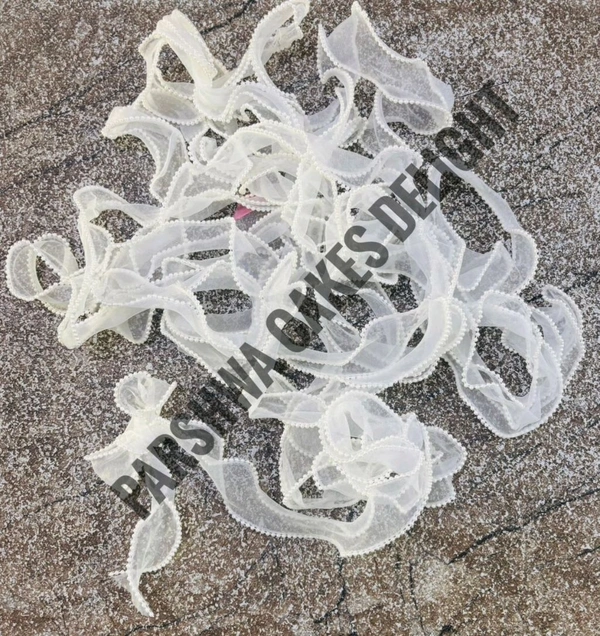 Pearl Organza Ribbon  - White, Delight 6, 3 Mtr