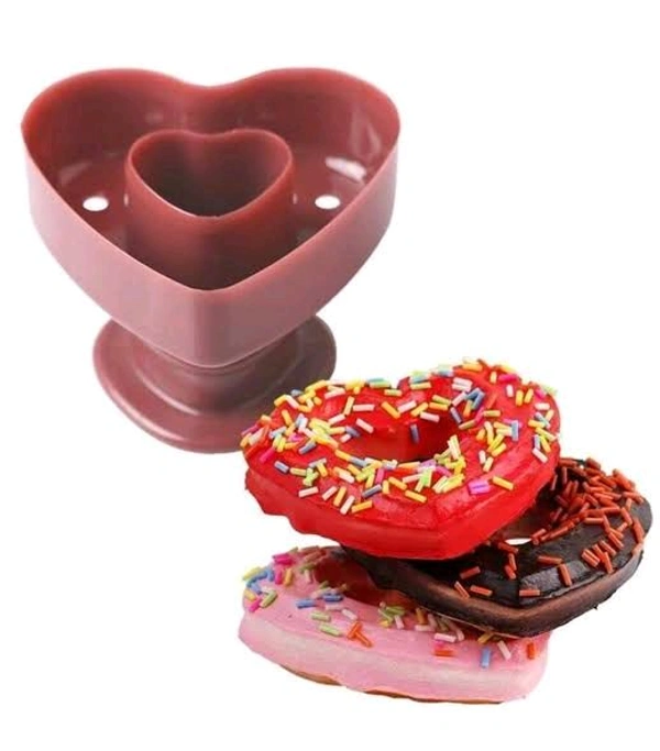 Heart Plastic Donut Cutter - 1 Pc