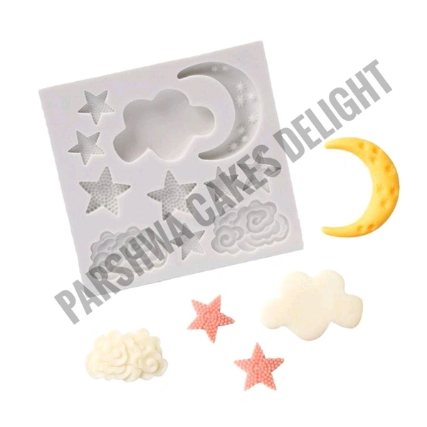 Star & Moon Fondant Mould - 1 Pc