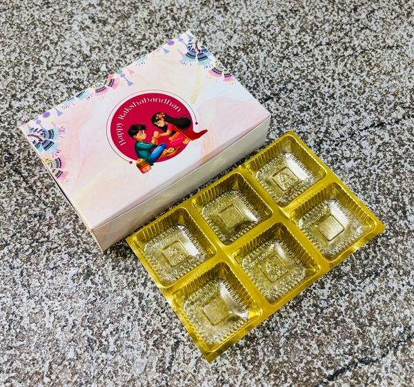 Rakhi Chocolate Box - Delight 3, 10 Pcs Pack, 6 Cavity