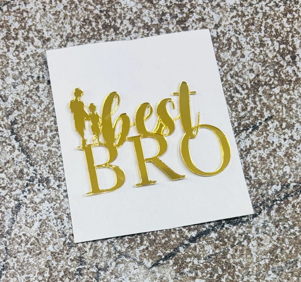 Rakhi Acrylic Cut Out - Gold, R1, 4 Inches