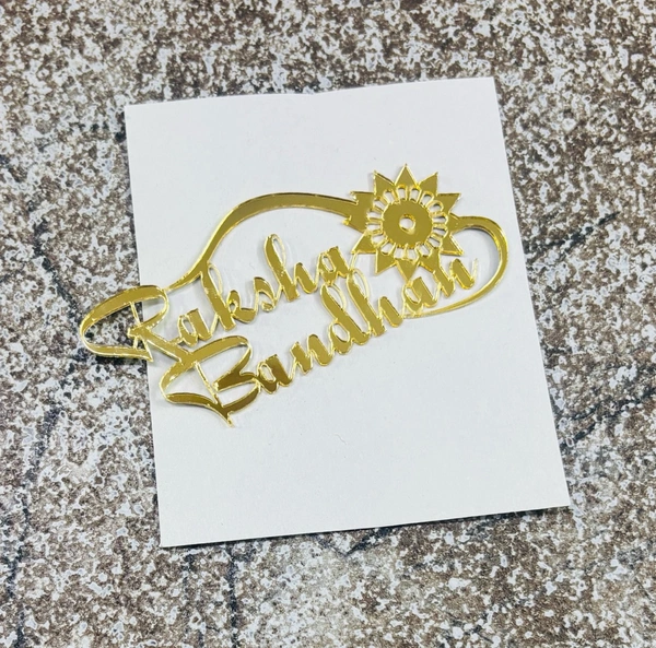 Rakhi Acrylic Cut Out - Gold, R2, 4 Inches