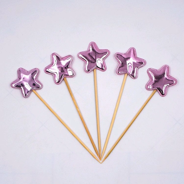 Star Stick Topper  - Rose Gold, 10 Pcs Pack