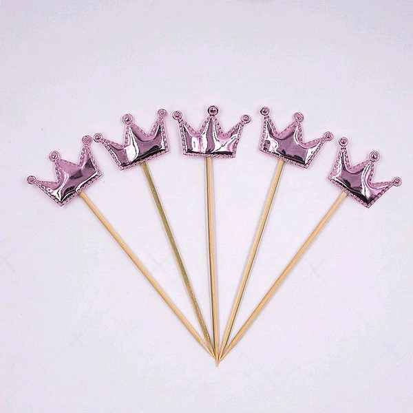 Crown Stick Topper  - Rose Gold, 10 Pcs Pack