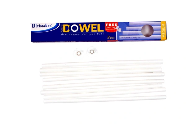 Ultimakes Plastic Dowel Small (10 Pcs Dowel Small + 2pcs Dowel Cap Small FREE)