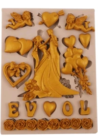 Couple Theme Fondant Mould - 1 Pc