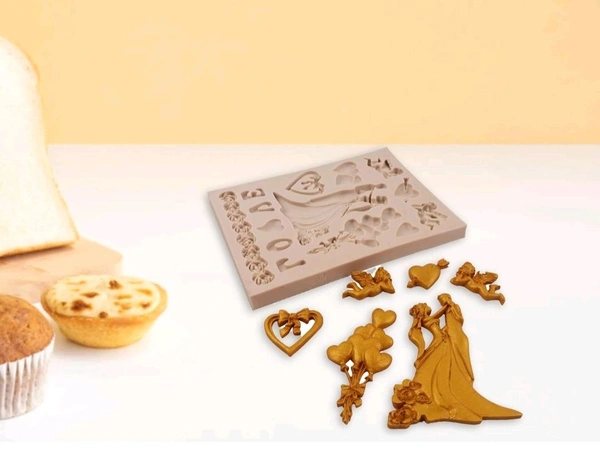 Couple Theme Fondant Mould - 1 Pc