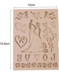 Couple Theme Fondant Mould - 1 Pc