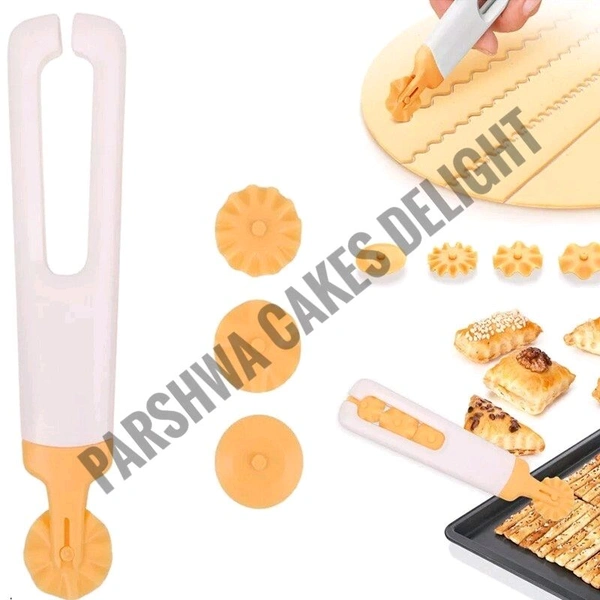 Fondant Cutter & Embosser Yellow  - 1 Pc