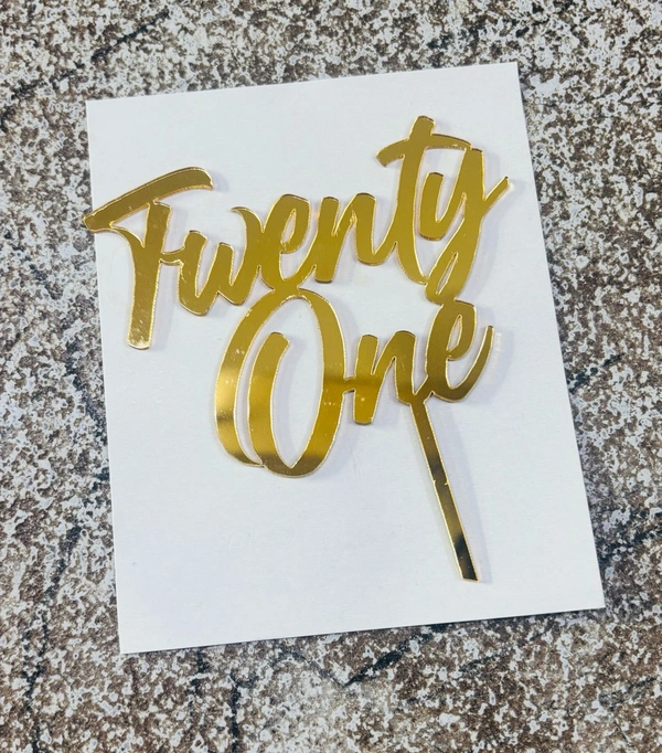 ACRYLIC TOPPER N - Gold, 229 Twenty One, 5 Inches