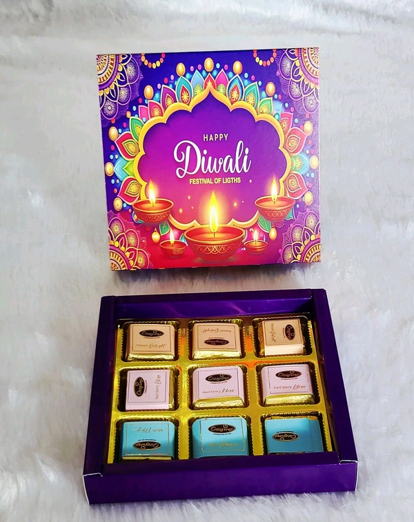9 Cavity Diwali Slider Box With Cavity  - Purple, 10 Pcs Pack