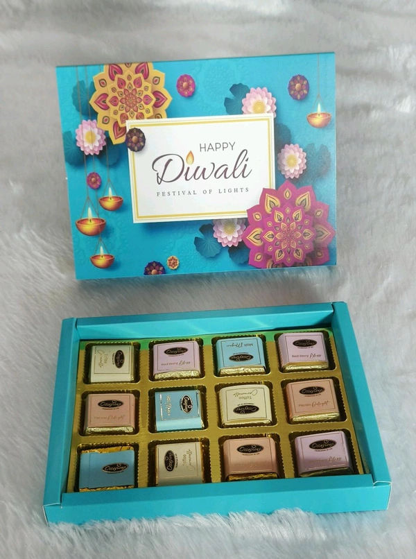 12 Cavity Diwali Slider Box With Cavity  - Turquoise, 10 Pcs Pack