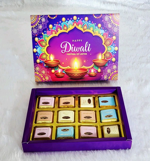 12 Cavity Diwali Slider Box With Cavity  - Purple, 10 Pcs Pack