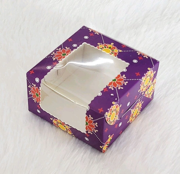 Purple Brownie Box - 10 Pcs Pack, One Brownie 3*3*1.75 Inches