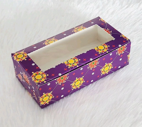 Purple Brownie Box - 10 Pcs Pack, Two Brownie 6*3*1.75 Inches