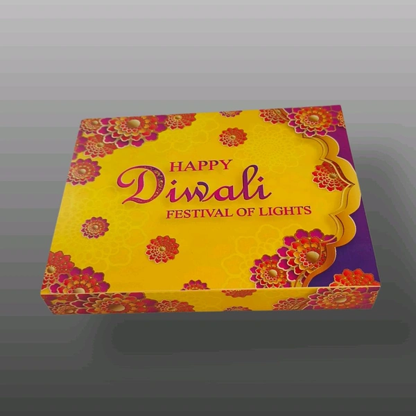 12 Cavity Diwali Slider Box With Cavity  - 10 Pcs Pack, Yellow