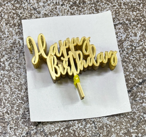 Mini Cake Topper - D50, Gold, 10 Pcs Pack