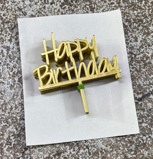 Mini Cake Topper - D52, Gold, 10 Pcs Pack