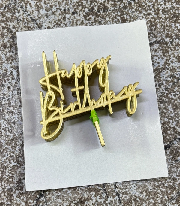 Mini Cake Topper - D54, Gold, 10 Pcs Pack